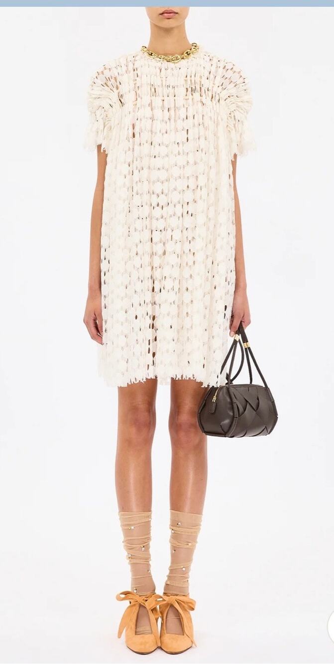 Ulla Johnson Layla Lace Mini Dress - Chalk Size 8 (new)